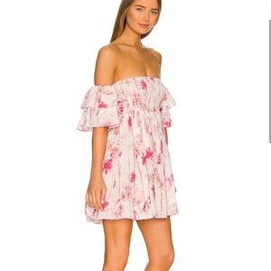Misa Los Angeles Floral Print Mini Dress
Off the shoulder ruffle summer dress